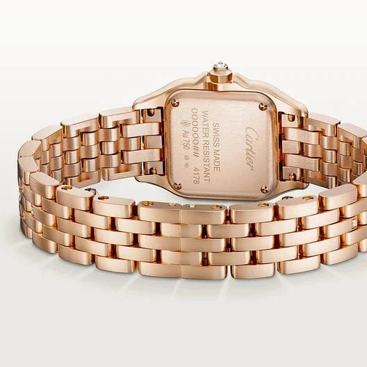 Panthère de Cartier watch, Small model, quartz movement, rose gold, diamonds RWJPN0061