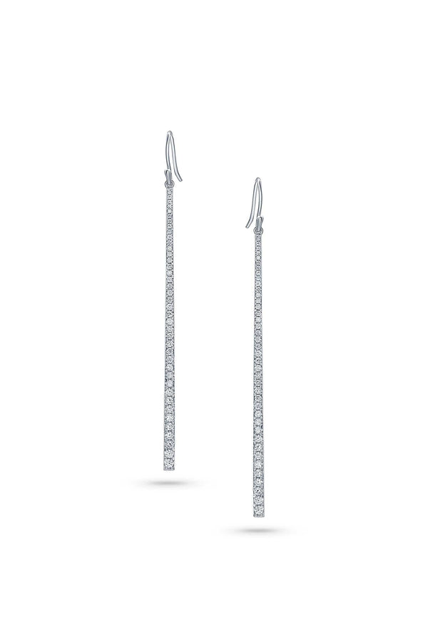Diamond Long Bar Drop Earrings